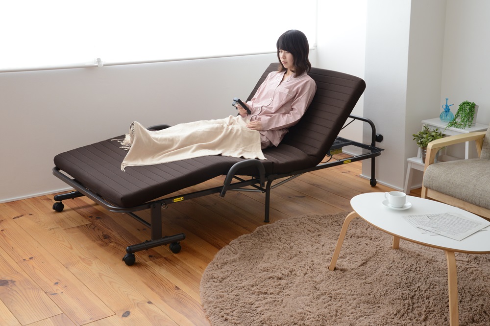 山善 電動ベッド CEB-8S（DBR） 山善 電動ベッド 折り畳み 電動リクライニングベッド 電動