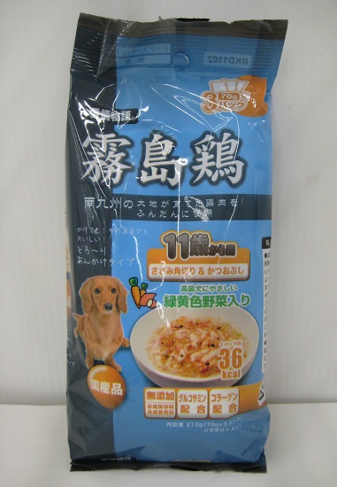 愛情物語 霧島鶏 11歳から用 ささみ角切り かつおぶし 70g 3p Sunday サンデーネットショップ